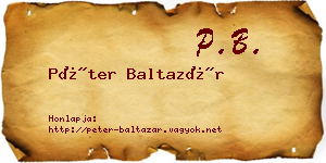 Péter Baltazár névjegykártya