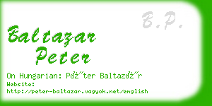 baltazar peter business card